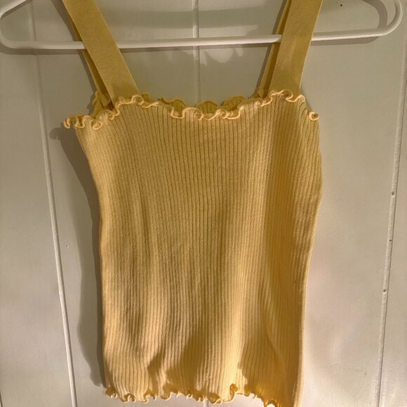 Yellow Ribbed Tank Top in size Small - Picture 3 of 3